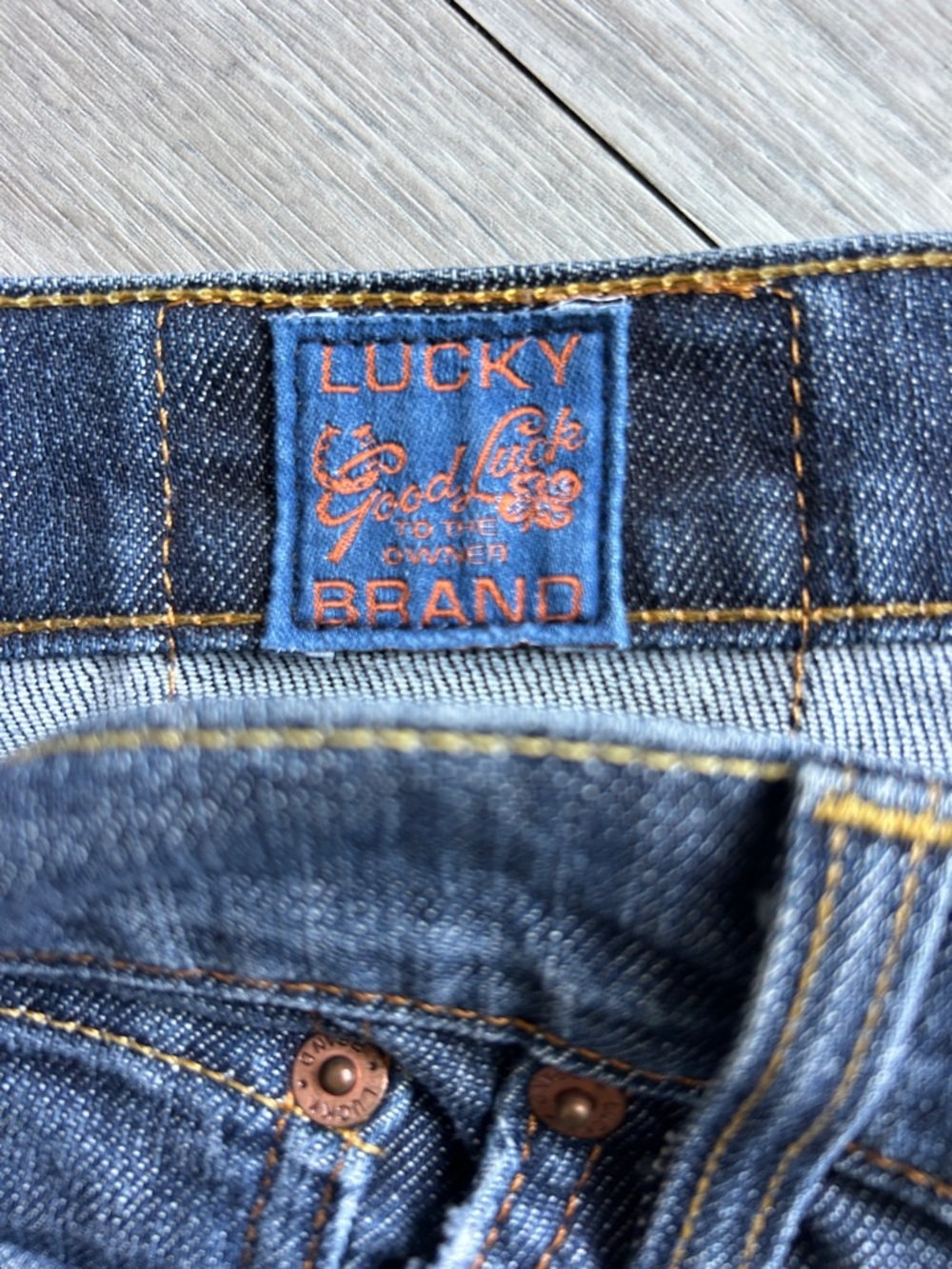 Lucky Brand Dungaree Jeans in Dark Blue Wash - Picture 3 of 9